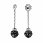 Drop Earrings - White Gold - White and Black Diamonds