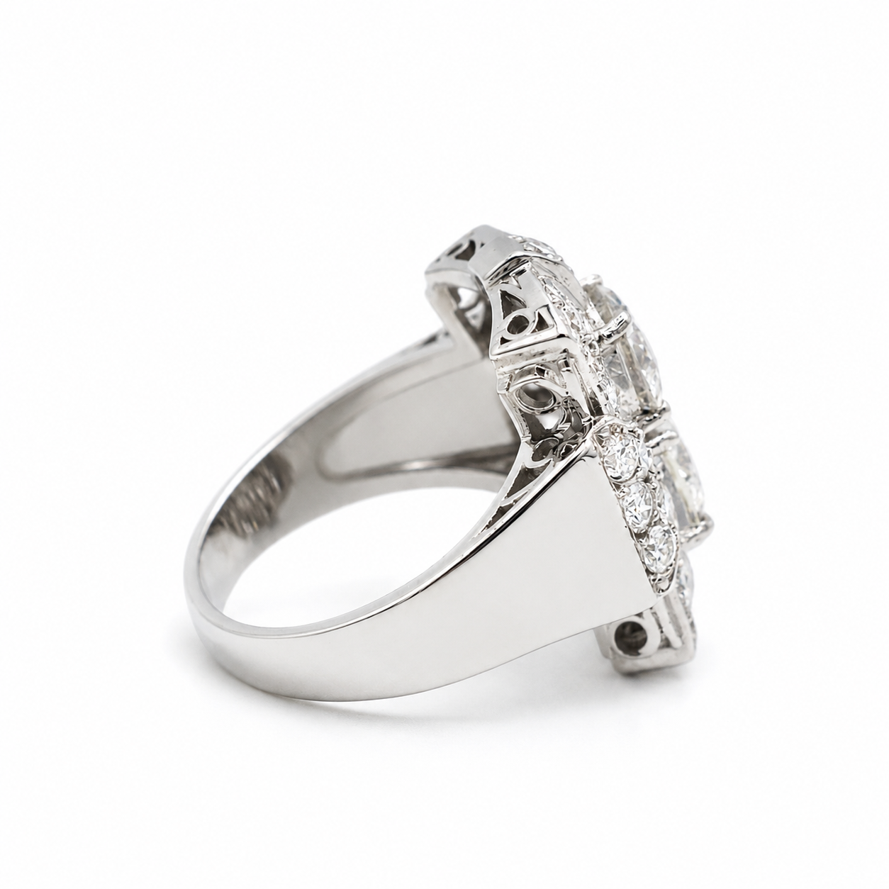 Art déco - Bague Platine - Diamants 3,72 carats