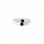 Bague - Or blanc - Saphirs et Diamants