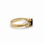 Bague 2 Ors - Saphir et Diamants
