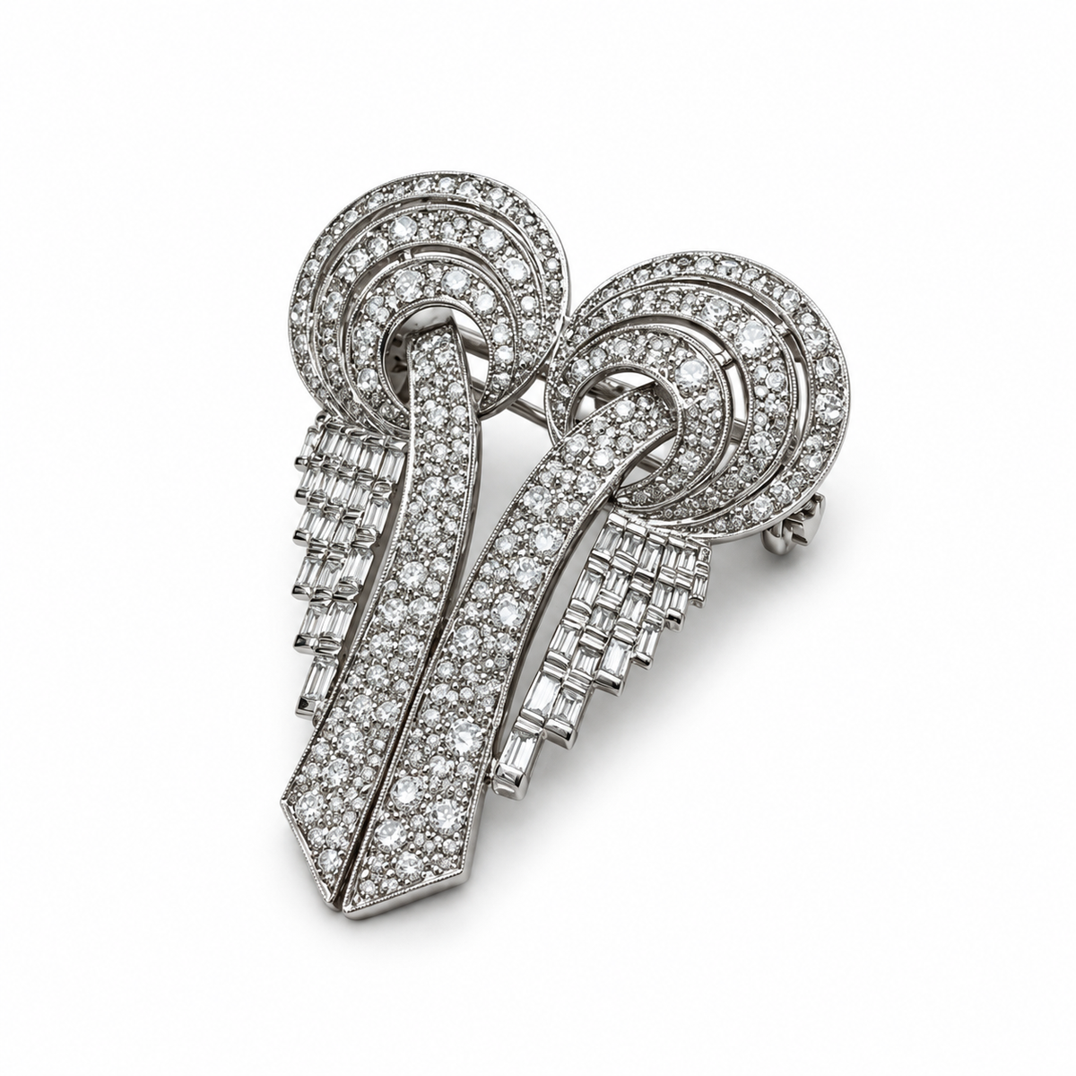 Art Deco Platinum and Diamond Brooch – Transformable Piece