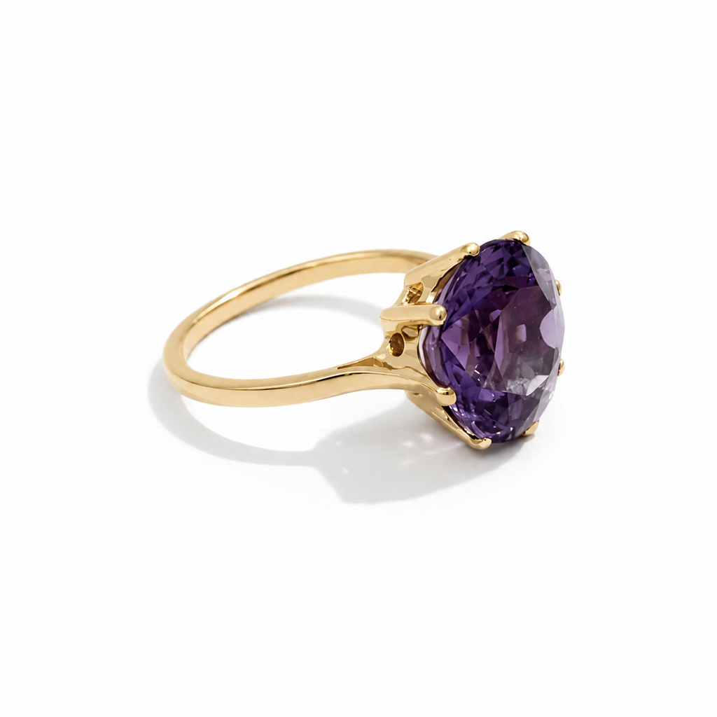 Bague Or Jaune - Améthyste