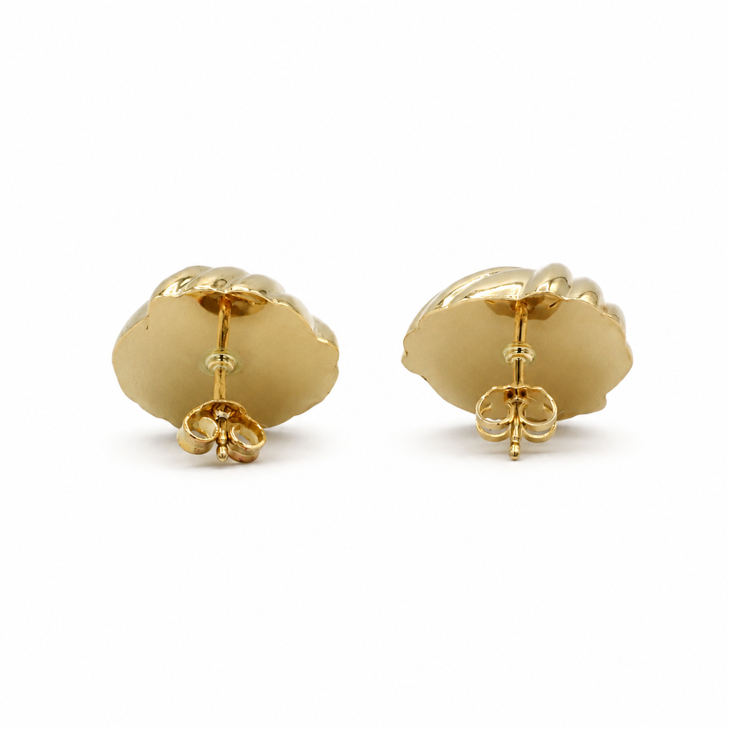 Boucles d’oreilles - Or jaune - Noeud godronné