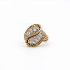 Bague Vintage - Or jaune et Platine - Diamants 1,50 carats