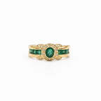 Bague Or jaune - Emeraudes et Diamants