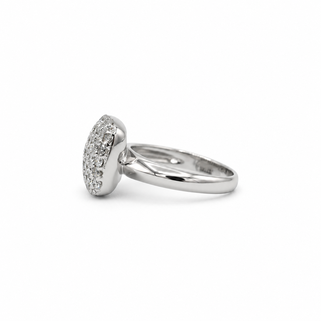 Bague Or blanc pavage diamants 1,20 carats