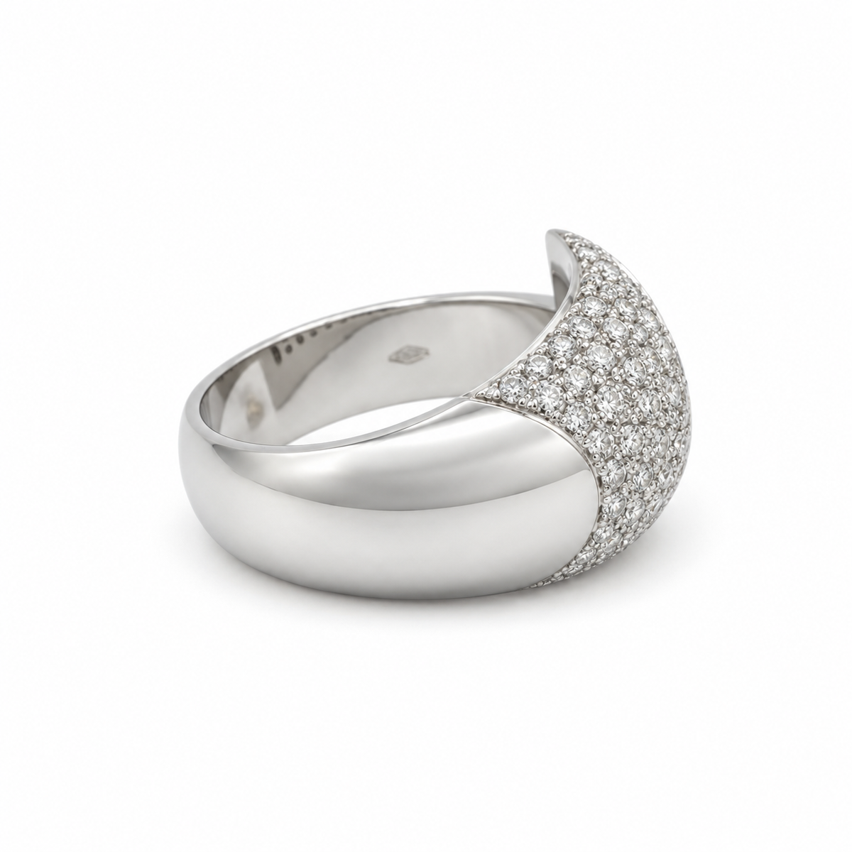 Bague Bandeau Or blanc et Diamants