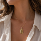 Médaille - Ovale - Vierge Marie - Or jaune