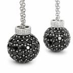 Drop Earrings - White Gold - White and Black Diamonds