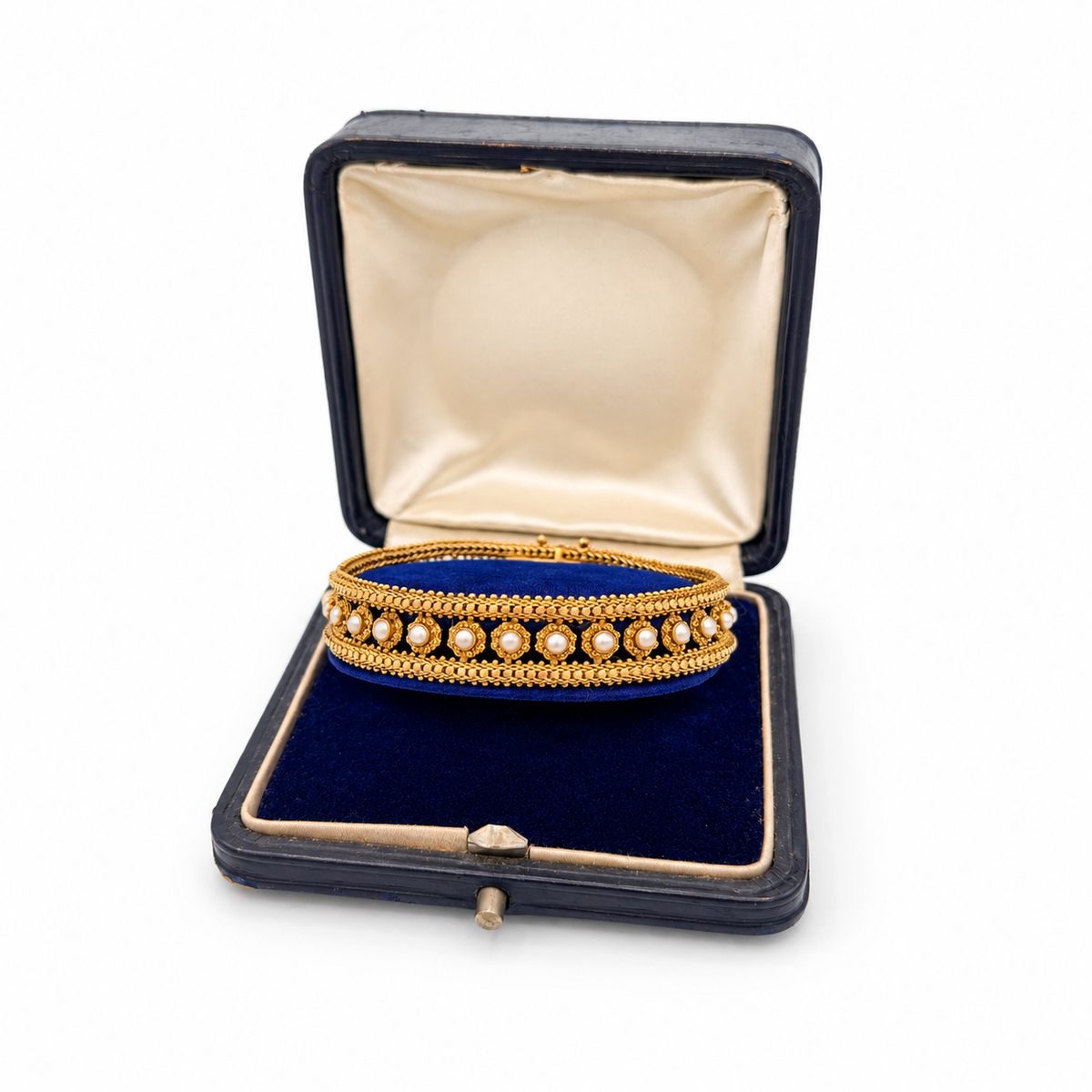 Bracelet or jaune et perles de culture - Epoque 1900