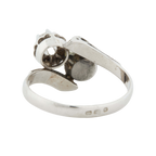 Bague Or Blanc - Perle de culture et Diamant