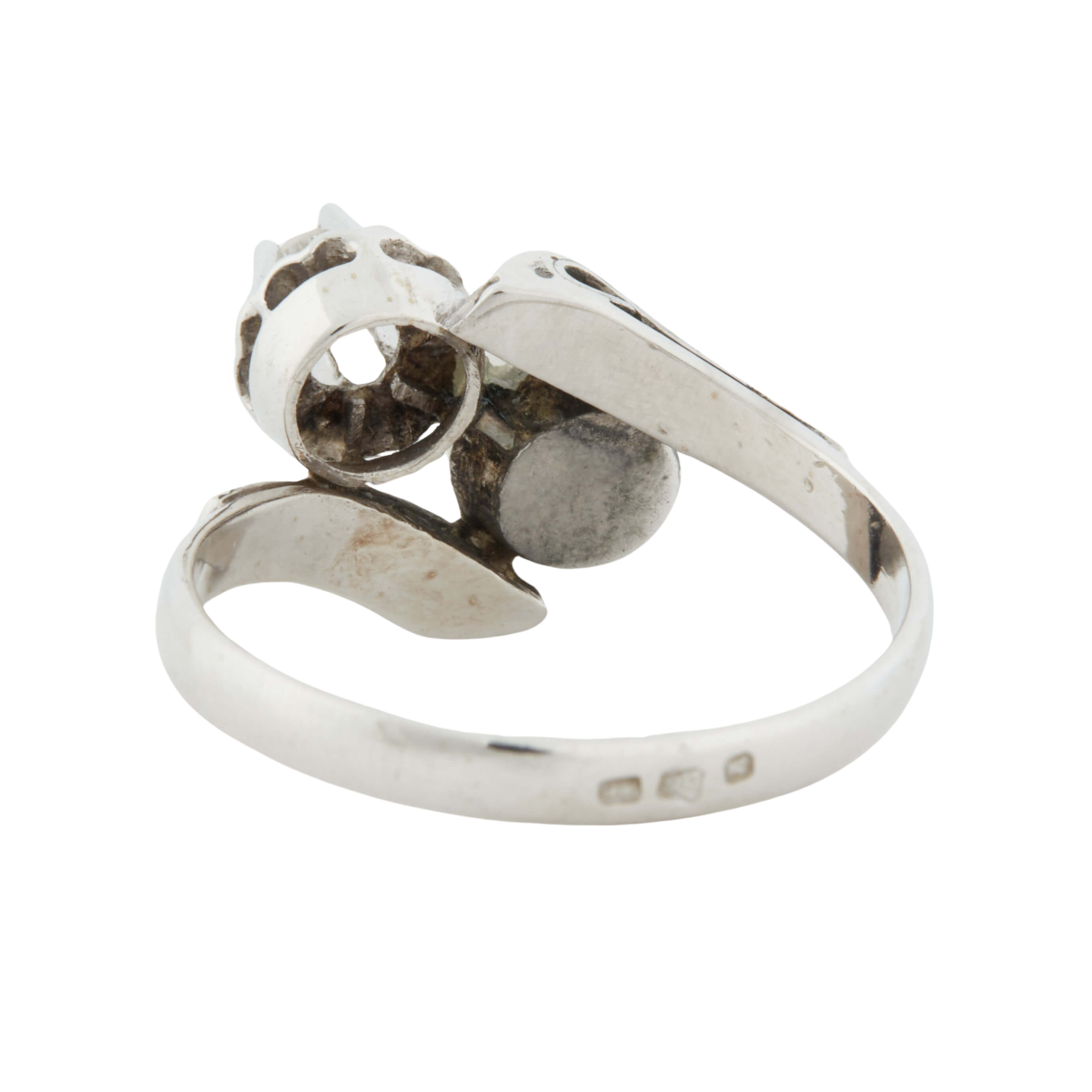 Bague Or Blanc - Perle de culture et Diamant