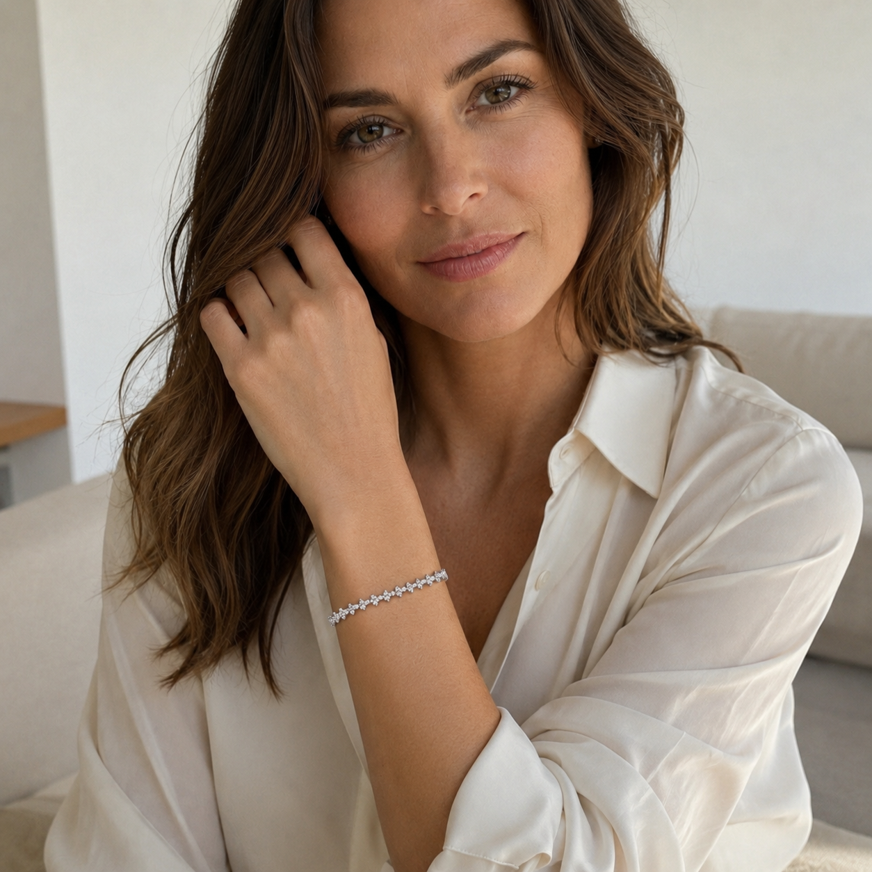 Bracelet Riviere Diamants - Or Blanc