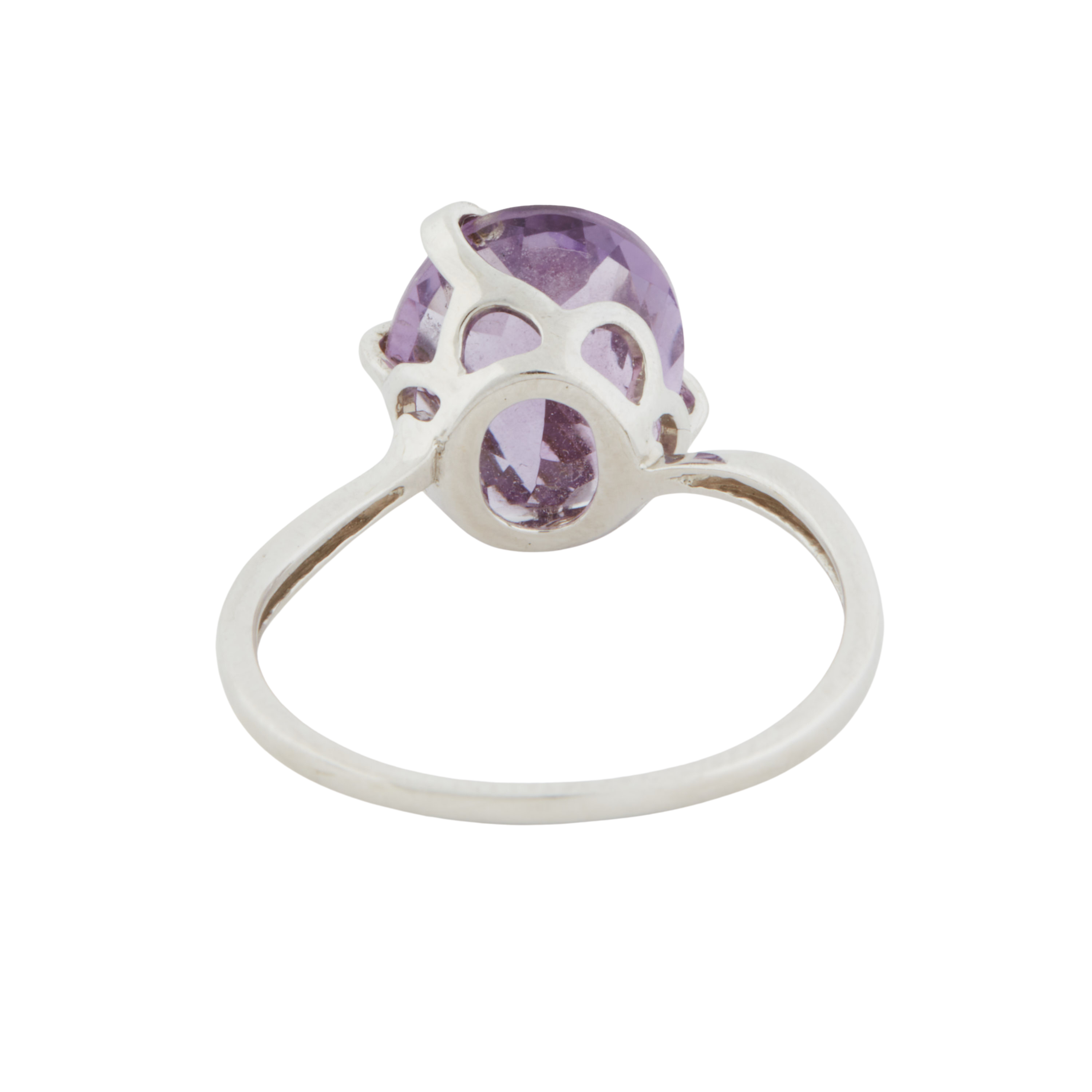 White Gold Ring - Amethyst and Diamonds