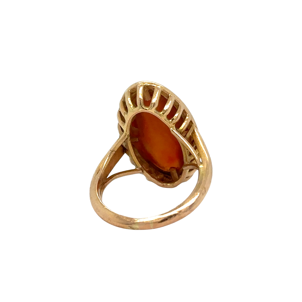 Bague Or Jaune - Quartz fumé