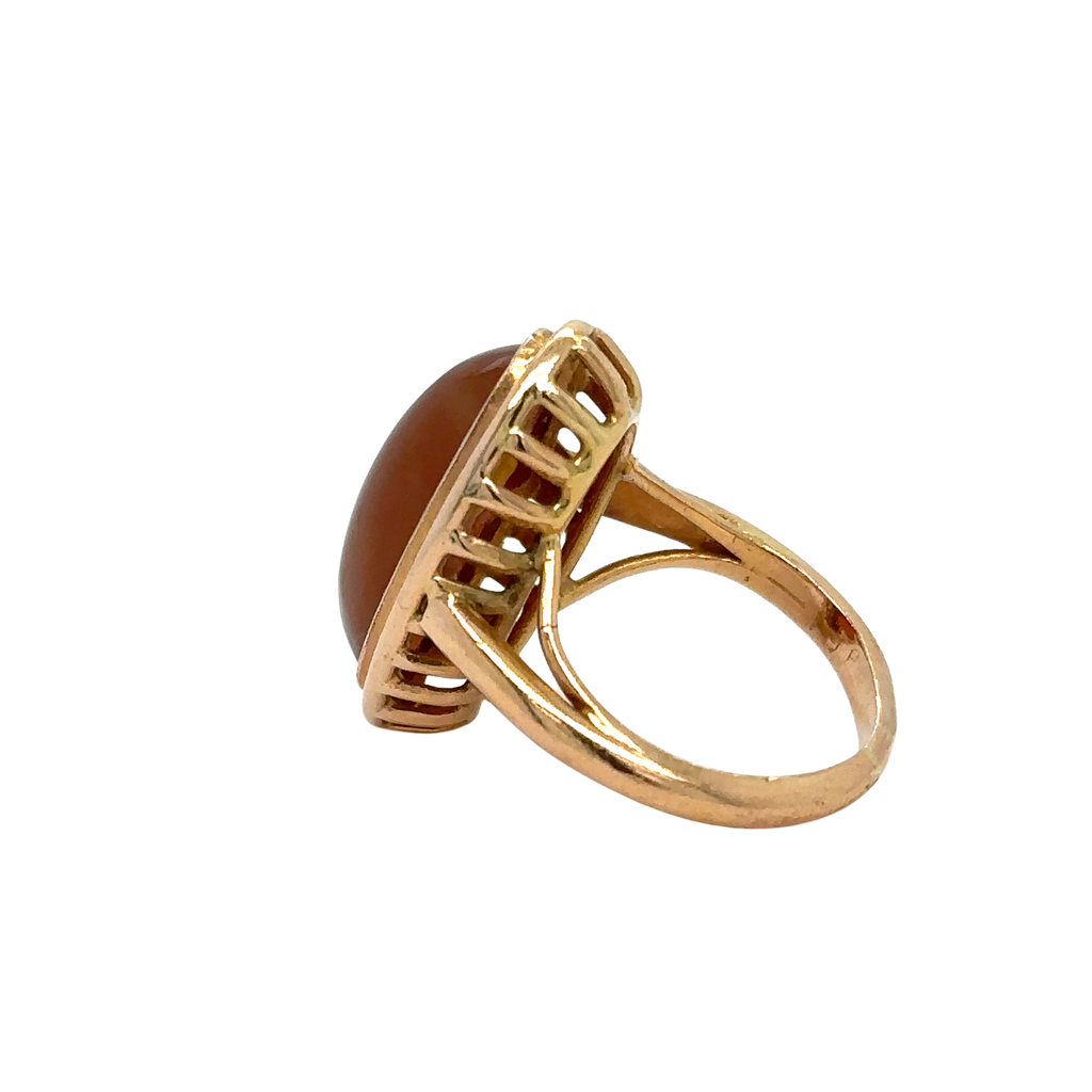 Bague Or Jaune - Quartz fumé