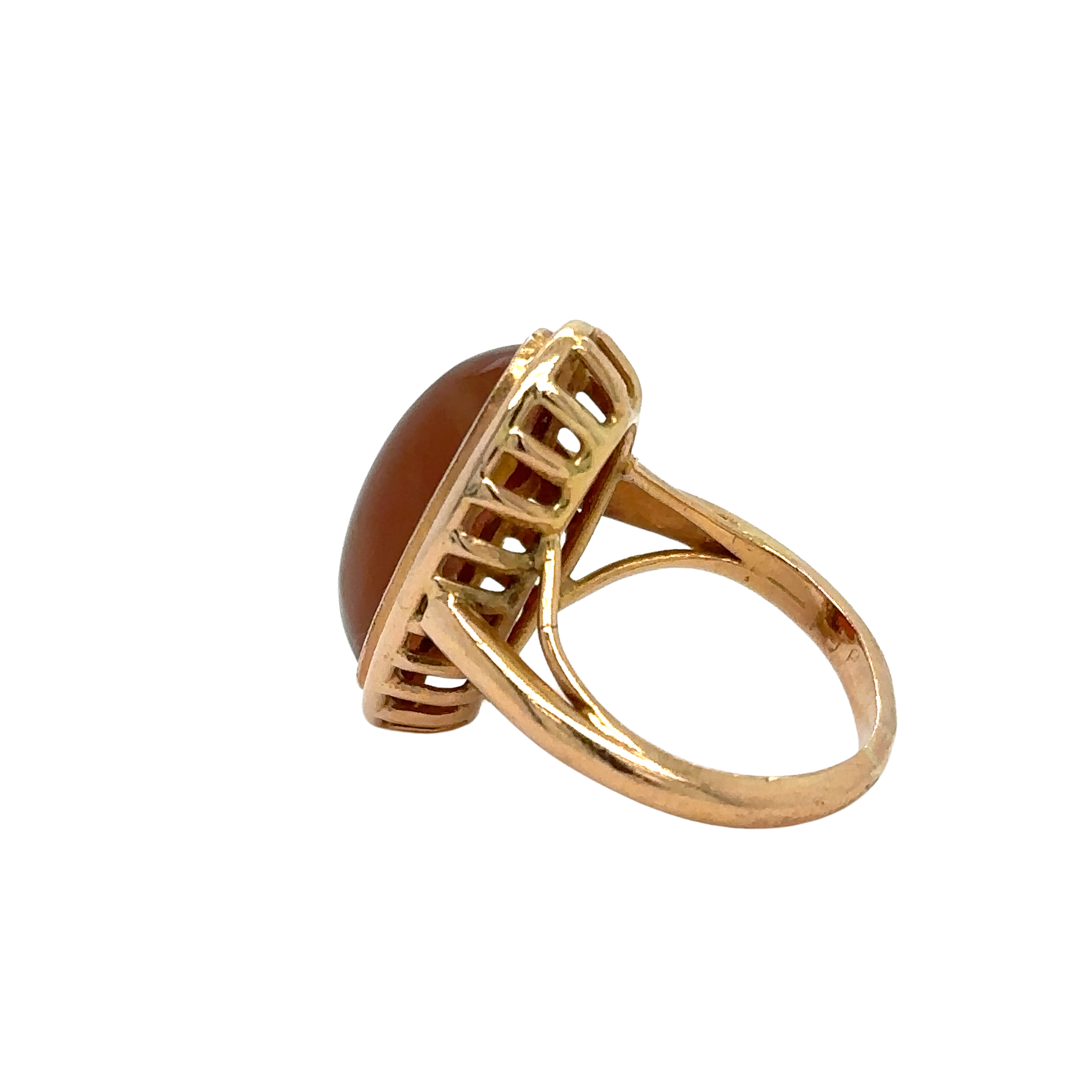 Bague Or Jaune - Quartz fumé