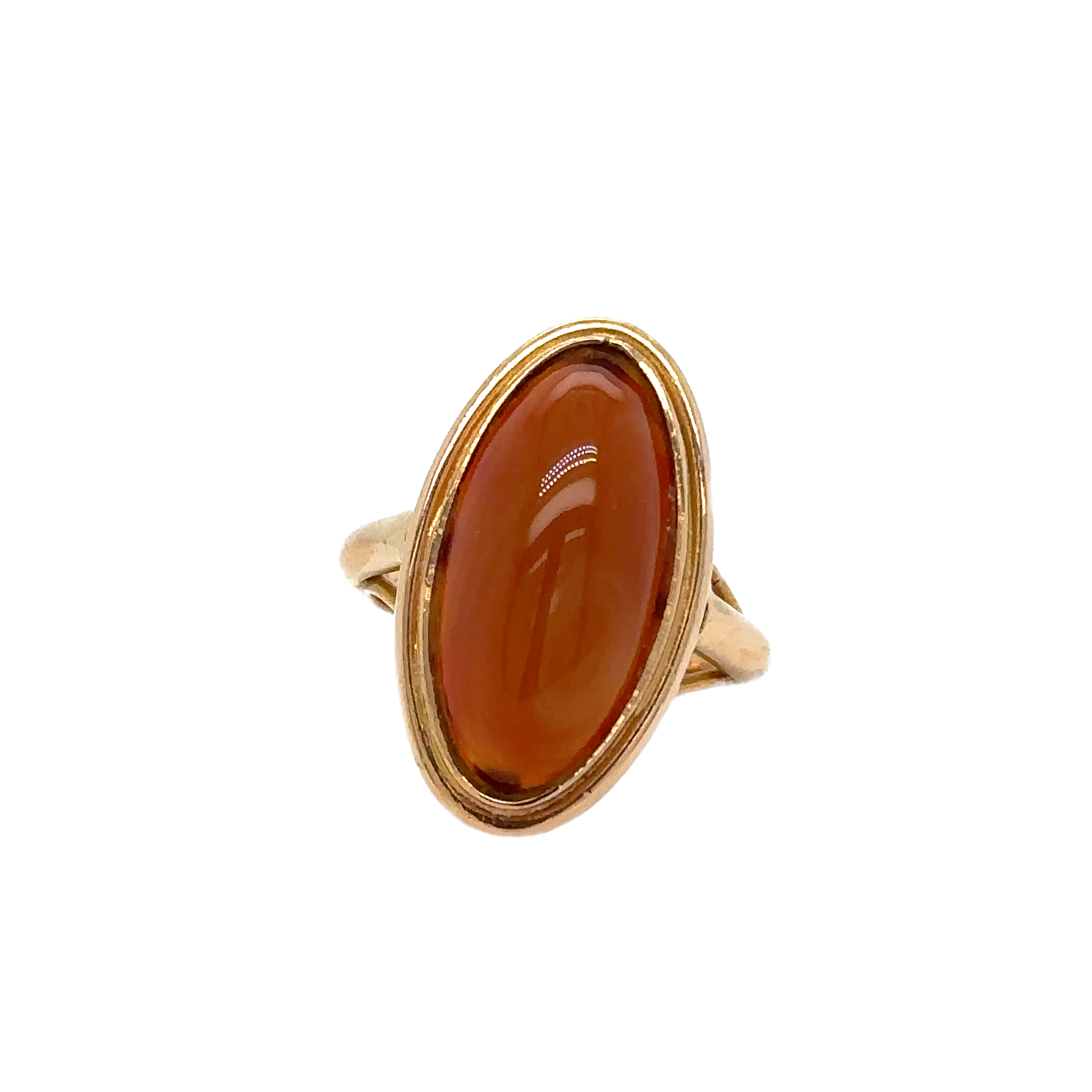 Bague Or Jaune - Quartz fumé