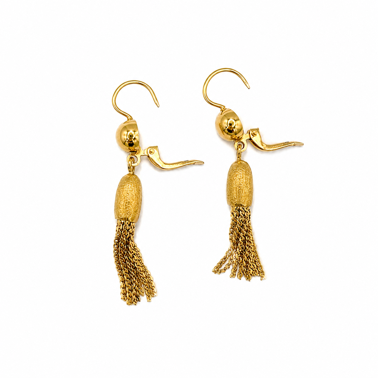 Boucles d’oreilles à pompons Vintage - Or jaune - Année 80