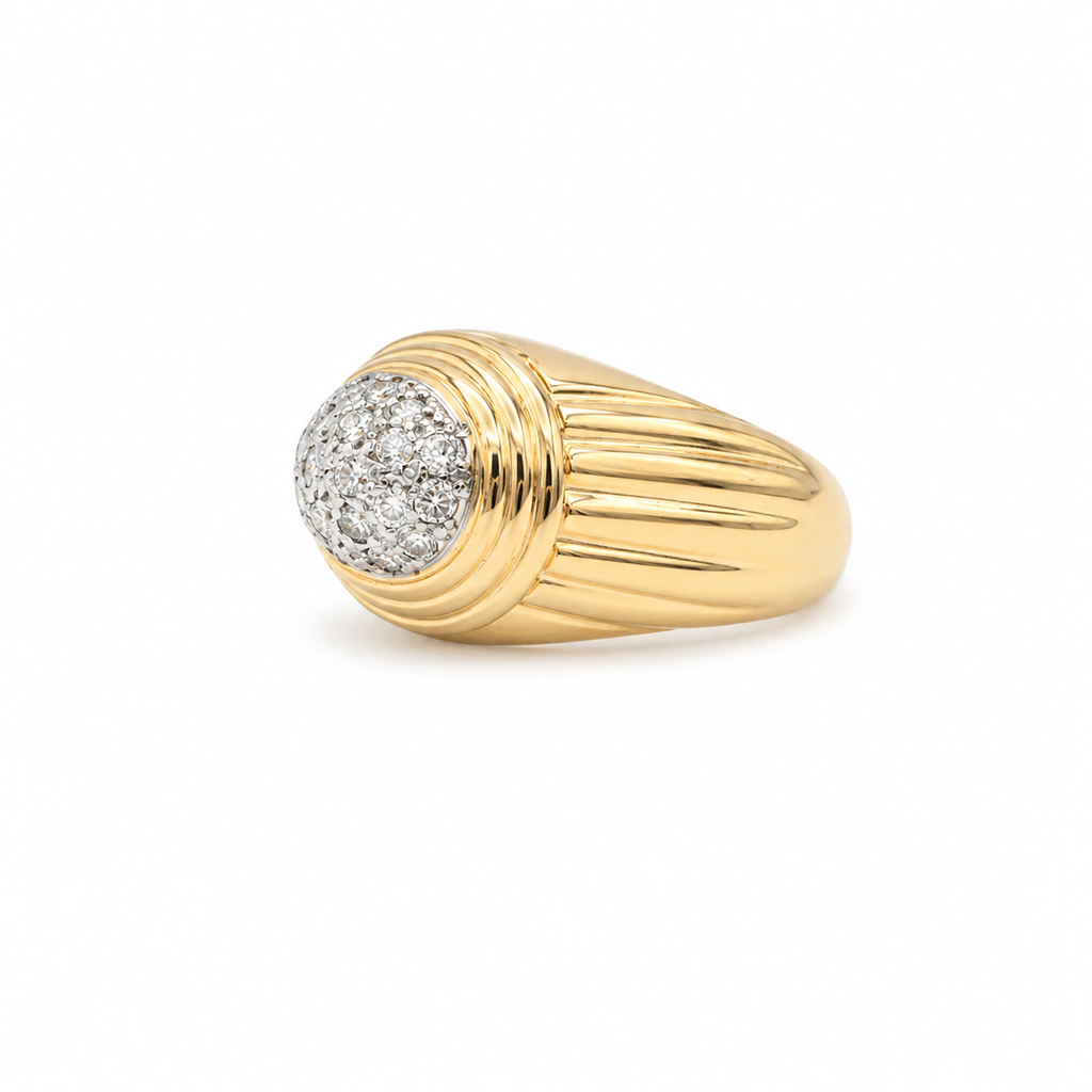 Bague Dôme - Or jaune - Diamants