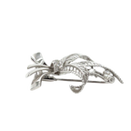 Broche Feuillage Or Blanc - Diamants