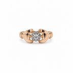 Bague Tank Or rosé, Platine et Diamants