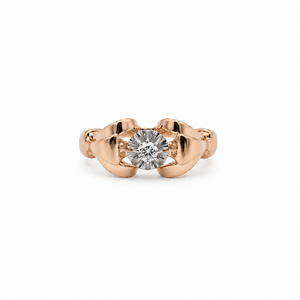 Bague Tank Or rosé, Platine et Diamants