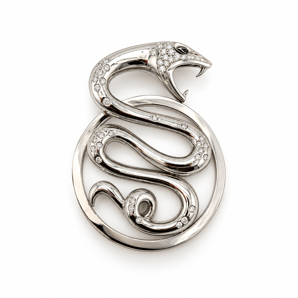 Boucheron - Pendentif Trouble Serpent - Or blanc et Diamants