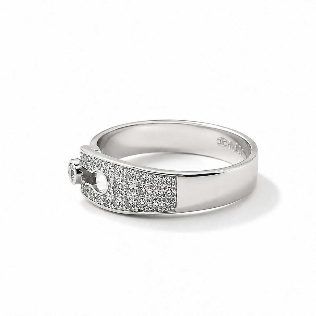 DINH VAN - White Gold and Diamond Lock Ring
