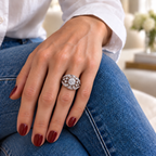 Art déco - Bague Platine et diamants