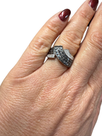 Bague Or blanc - diamants Noir et blanc