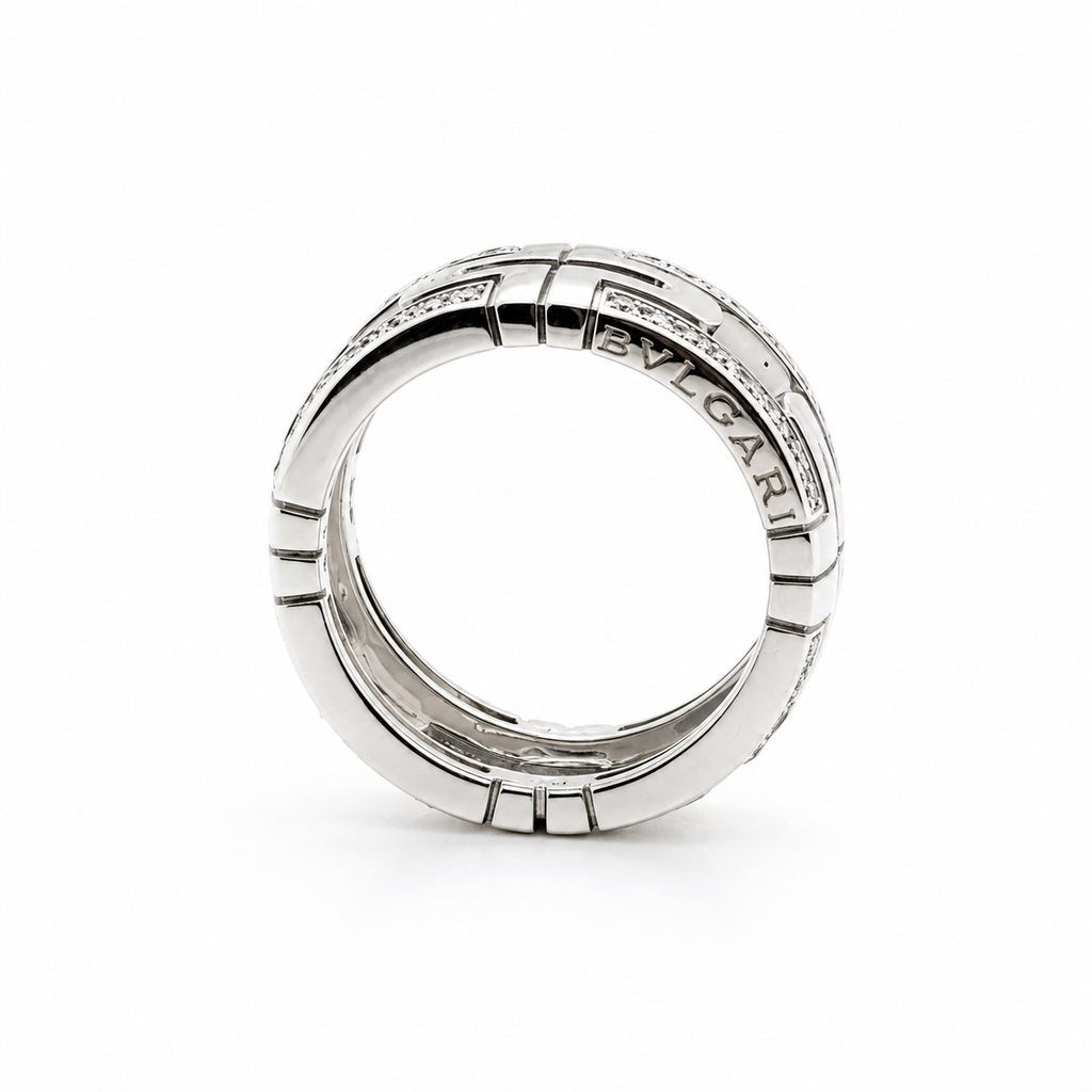 Bulgari - Bague or blanc et diamants - Modèle Parentesi