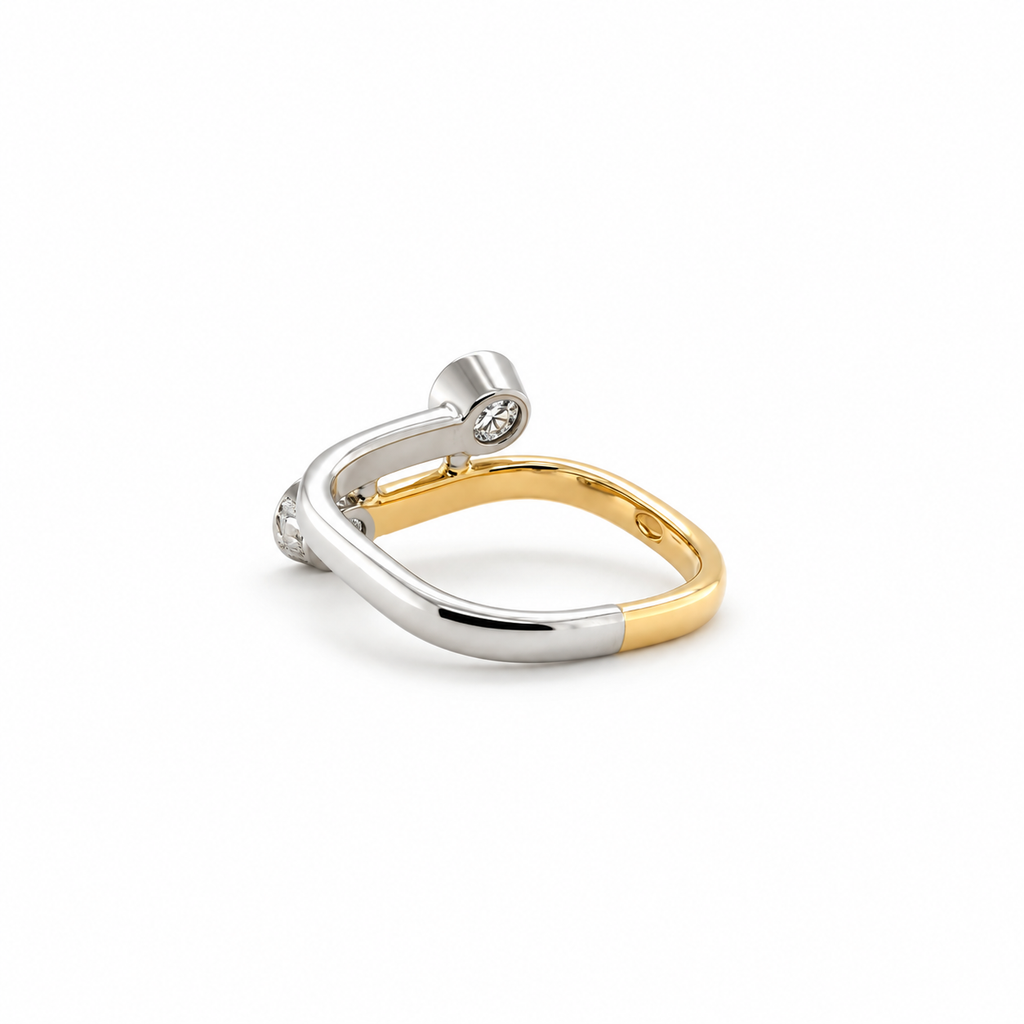 Diamond ring - Yellow gold and Platinum