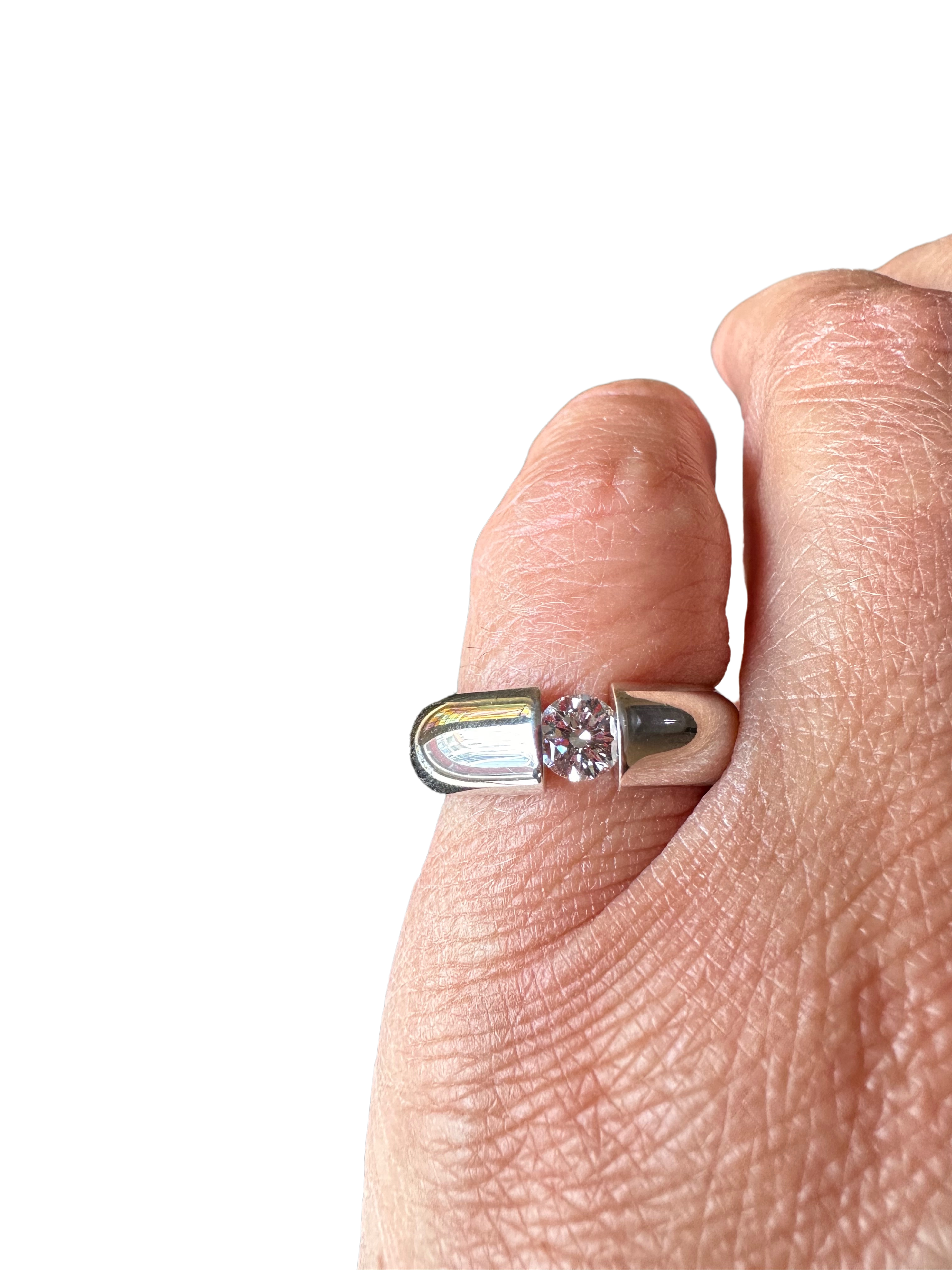 Solitaire - Or blanc et diamant