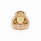 Bague Or rosé - Citrine Ovale