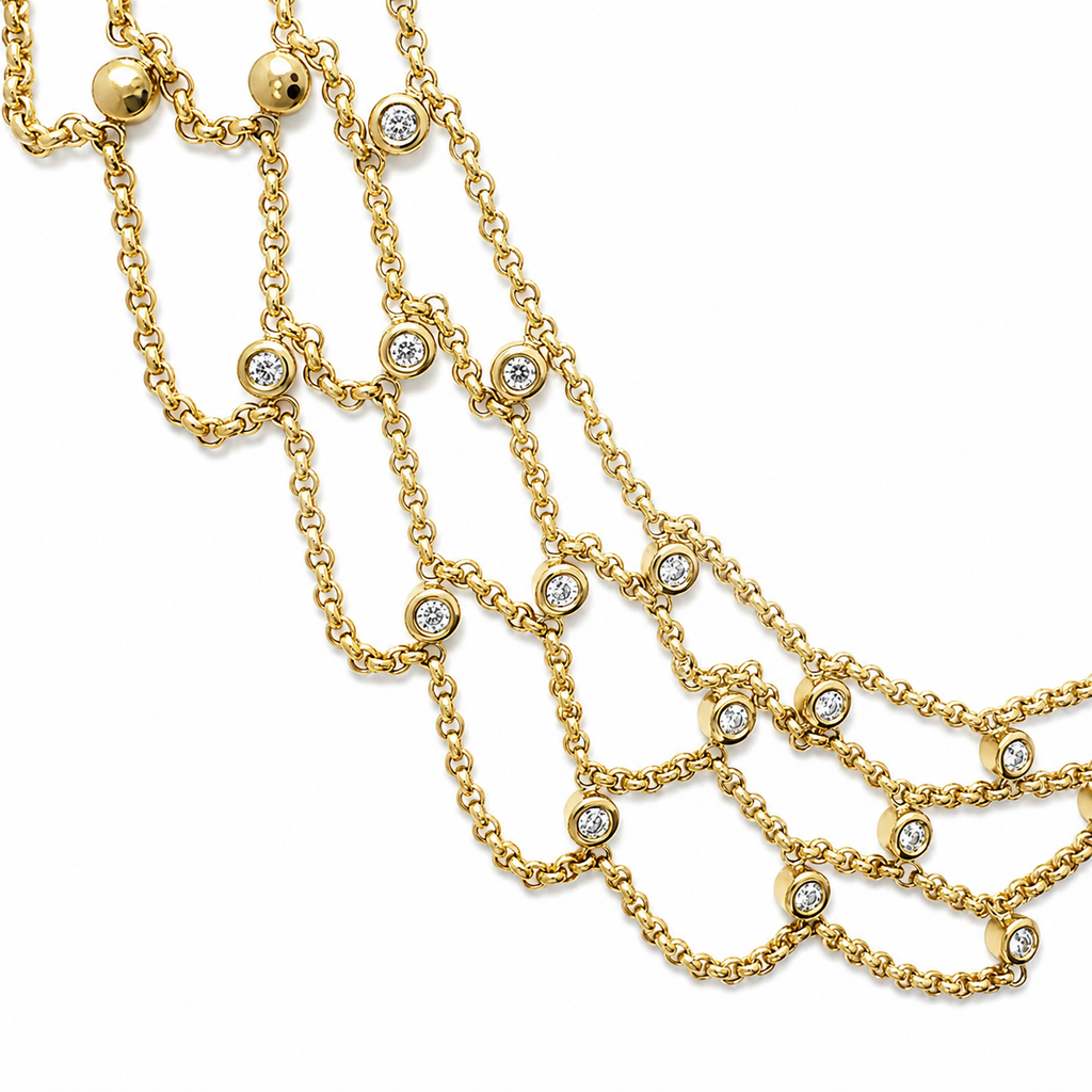 Chopard - Drapier necklace "Les Chaînes collection" - Yellow gold and diamonds
