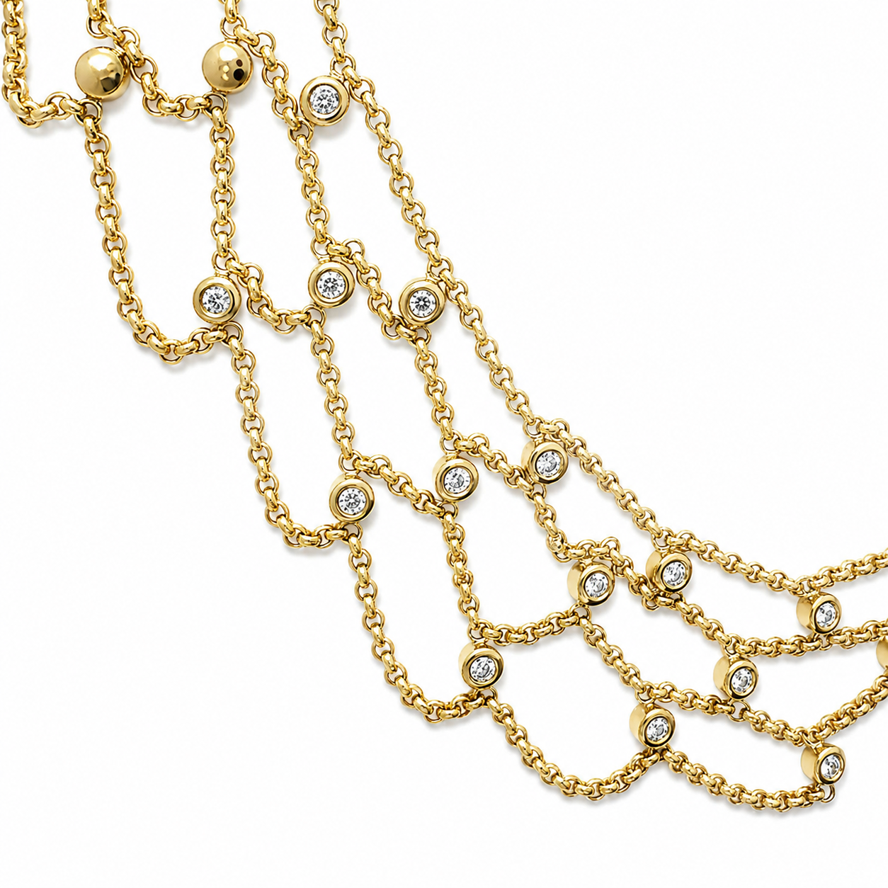 Chopard - Drapier necklace "Les Chaînes collection" - Yellow gold and diamonds