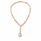 Pink Cultured Pearl Necklace - White Gold