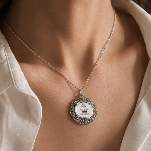 Augis - Love Medal - White Gold - Rubies and Diamonds