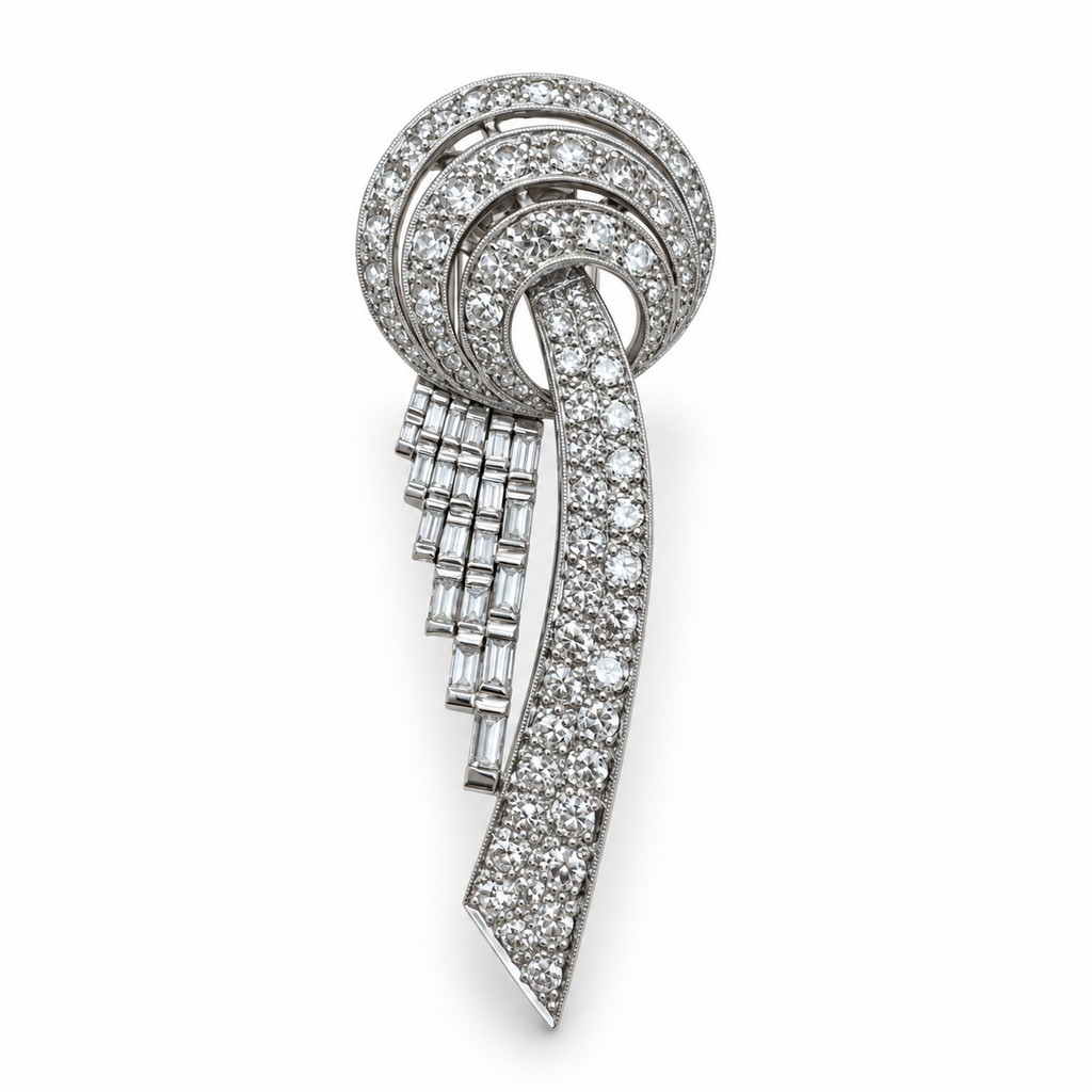 Art Deco Platinum and Diamond Brooch – Transformable Piece