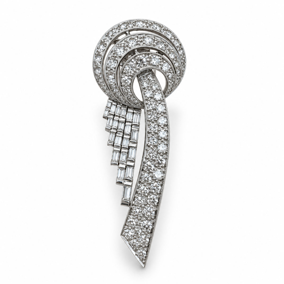 Art Deco Platinum and Diamond Brooch – Transformable Piece