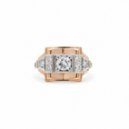 Bague Tank Or rose et diamants