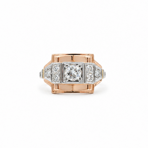 Bague Tank Or rose et diamants