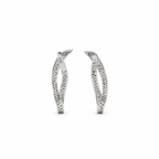Boucles d’oreilles pendante Or blanc et Diamants