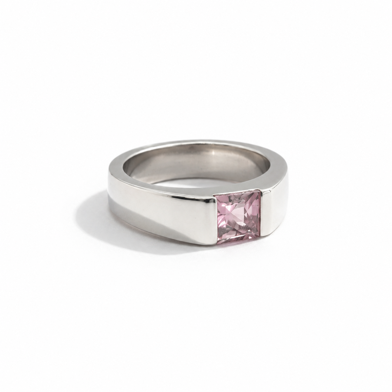 Cartier - Tank Ring White Gold - Rose Quartz