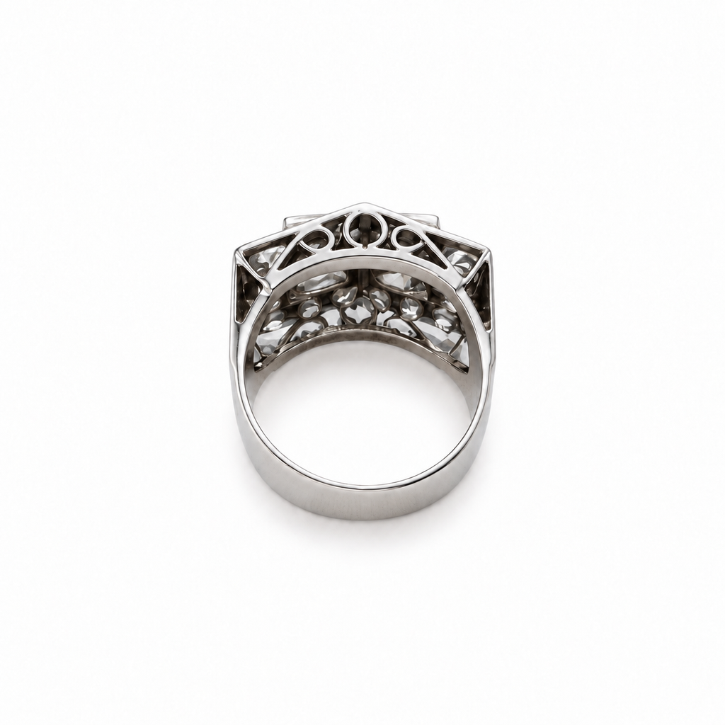 Bague Tank Or blanc et Diamants