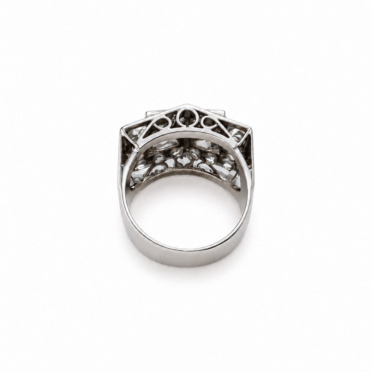 Bague Tank Or blanc et Diamants