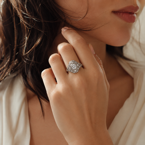 Art Deco - Platinum and Diamond Ring