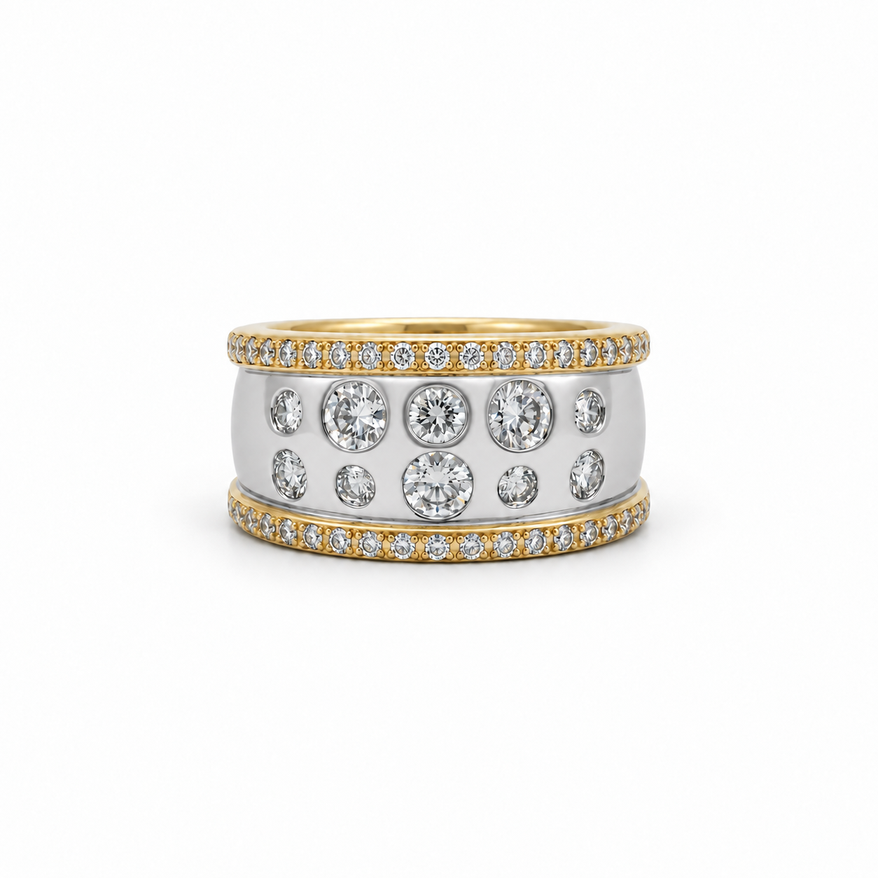 Bague Bandeau 2 ors - Diamants 1,35 carats