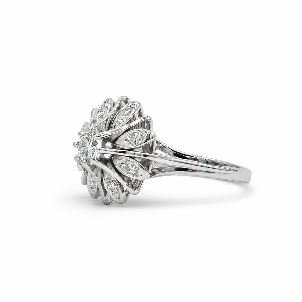 Bague Marguerite - Or blanc et Diamants